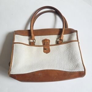 Vintage Dooney & Bourke White And Tan Handbag